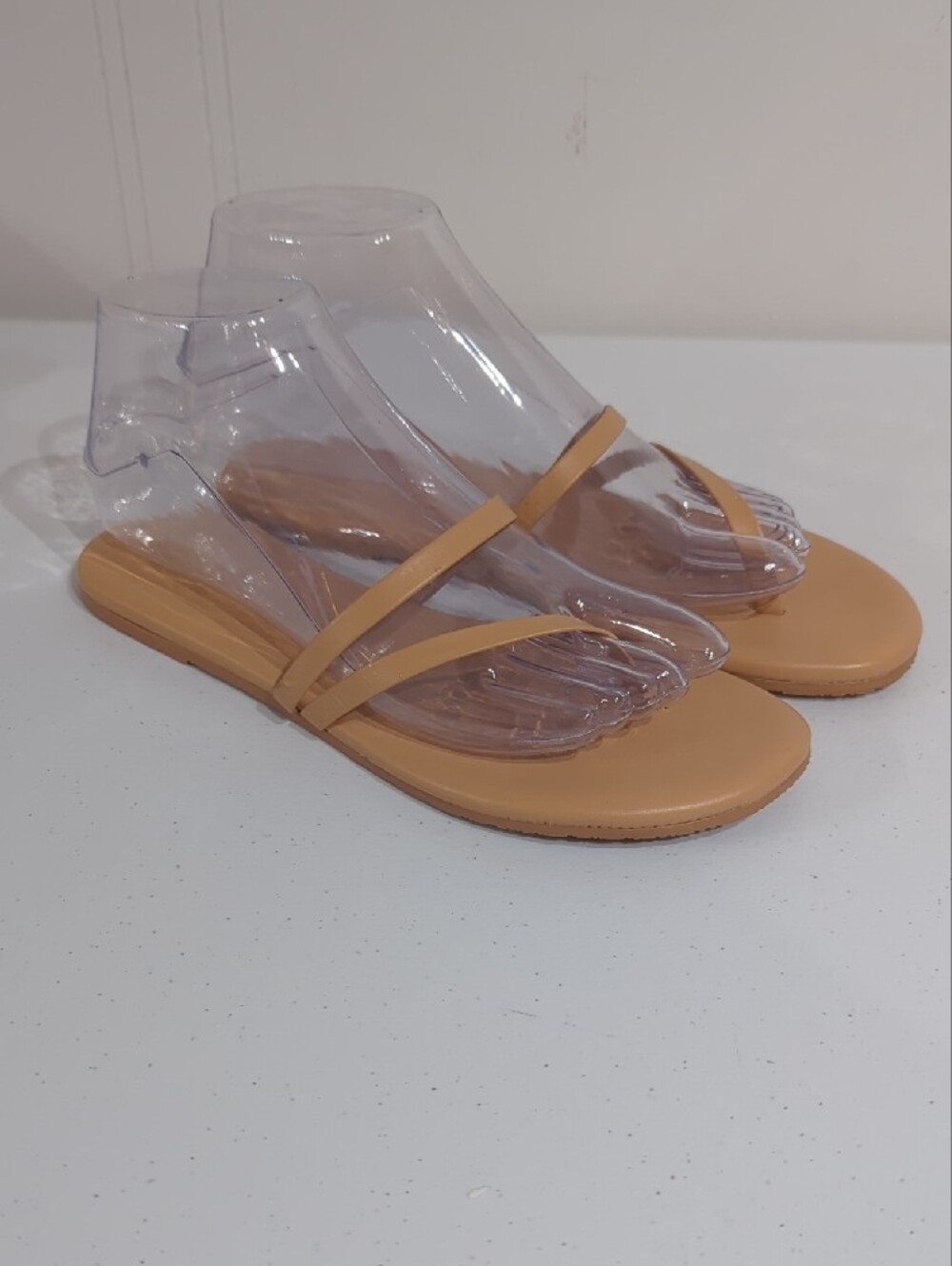 TKEES Sarit Leather Slide Sandals - Nude - size 7 - Picture 3 of 9
